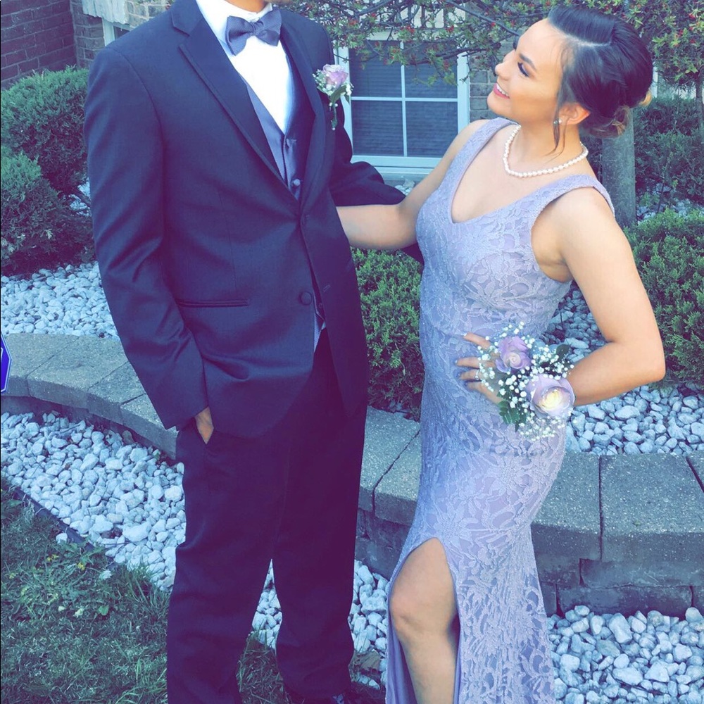 lavender prom dress